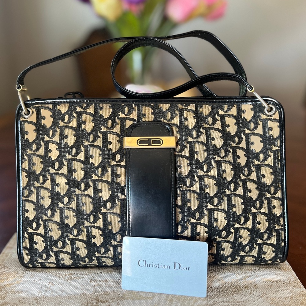 💙 Authentic Vintage Dior Jacquard Shoulder Bag